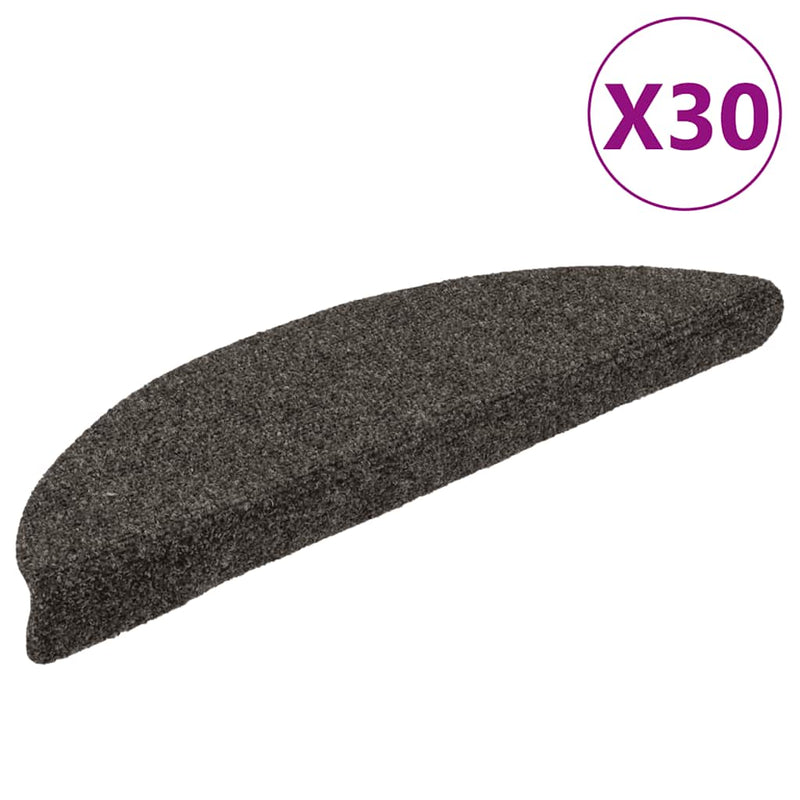 Load image into Gallery viewer, Vidaxl trapmatten zelfklevend 30 stuks 56x17x3 cm antraciet halfrond

