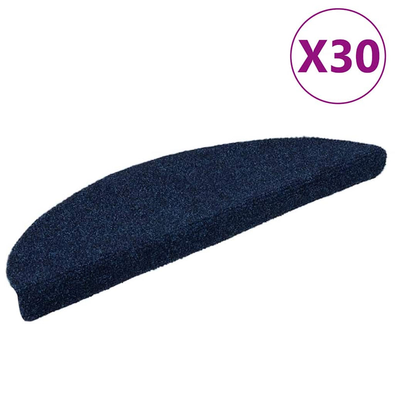 Load image into Gallery viewer, Vidaxl trapmatten zelfklevend 30 stuks 56x17x3 cm marineblauw halfrond
