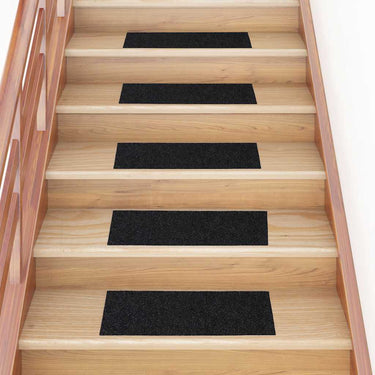 Vidaxl trapmatten zelfklevend 30 stuks 60x25 cm zwart rechthoekig
