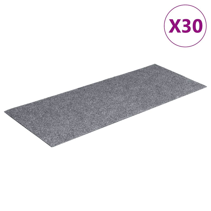 Load image into Gallery viewer, Vidaxl trapmatten zelfklevend 30 stuks 60x25 cm lichtgrijs rechthoekig
