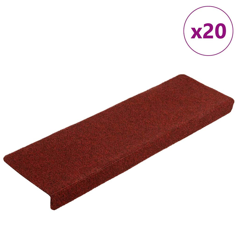 Load image into Gallery viewer, Vidaxl trapmatten zelfklevend 20 stuks 65x21x4 cm bordeaux rood rechthoekige rand
