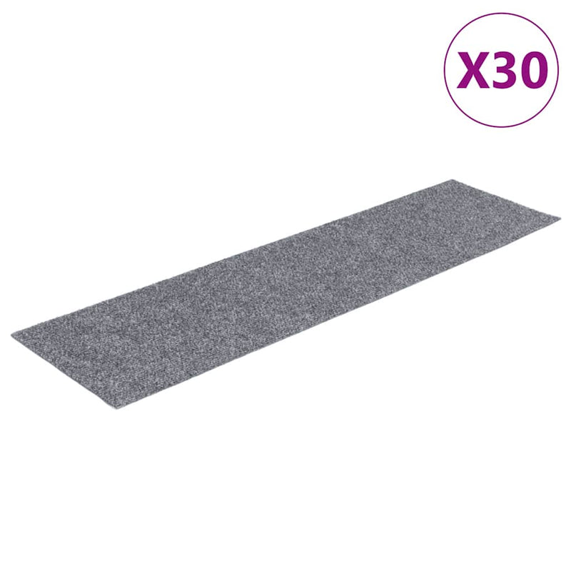 Load image into Gallery viewer, Vidaxl trapmatten zelfklevend 30 stuks 76x20 cm lichtgrijs rechthoekig
