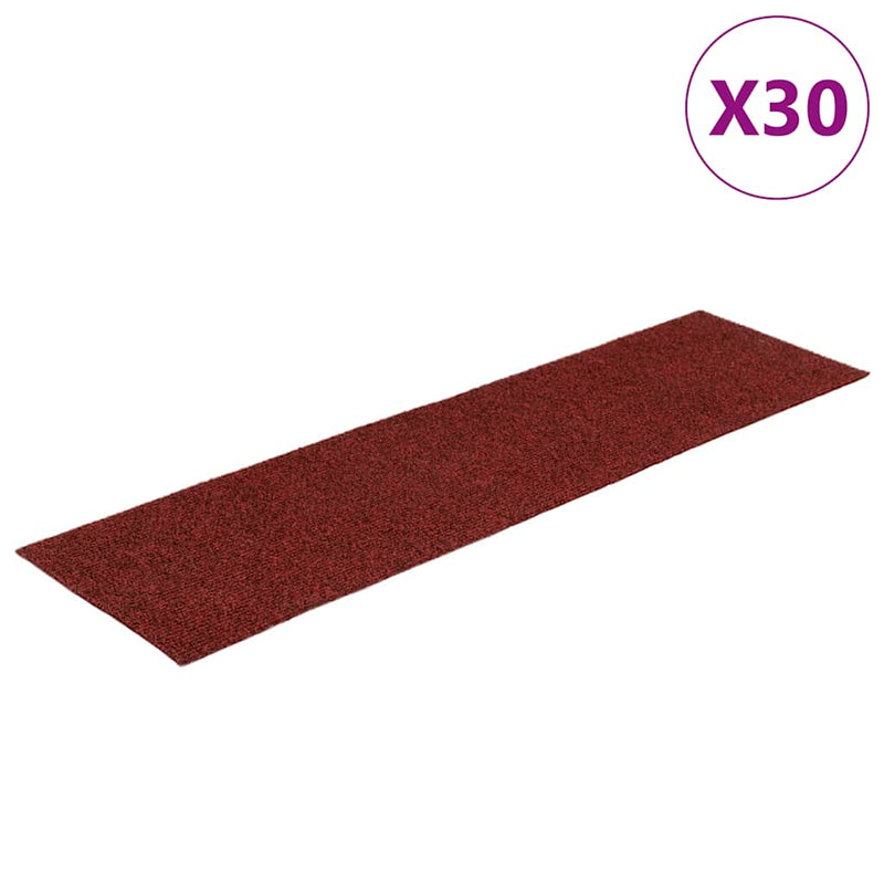 Load image into Gallery viewer, Vidaxl trapmatten zelfklevend 30 stuks 76x20 cm bordeaux rood rechthoekig

