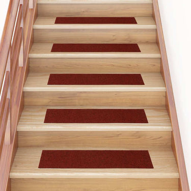 Vidaxl trapmatten zelfklevend 30 stuks 76x20 cm bordeaux rood rechthoekig