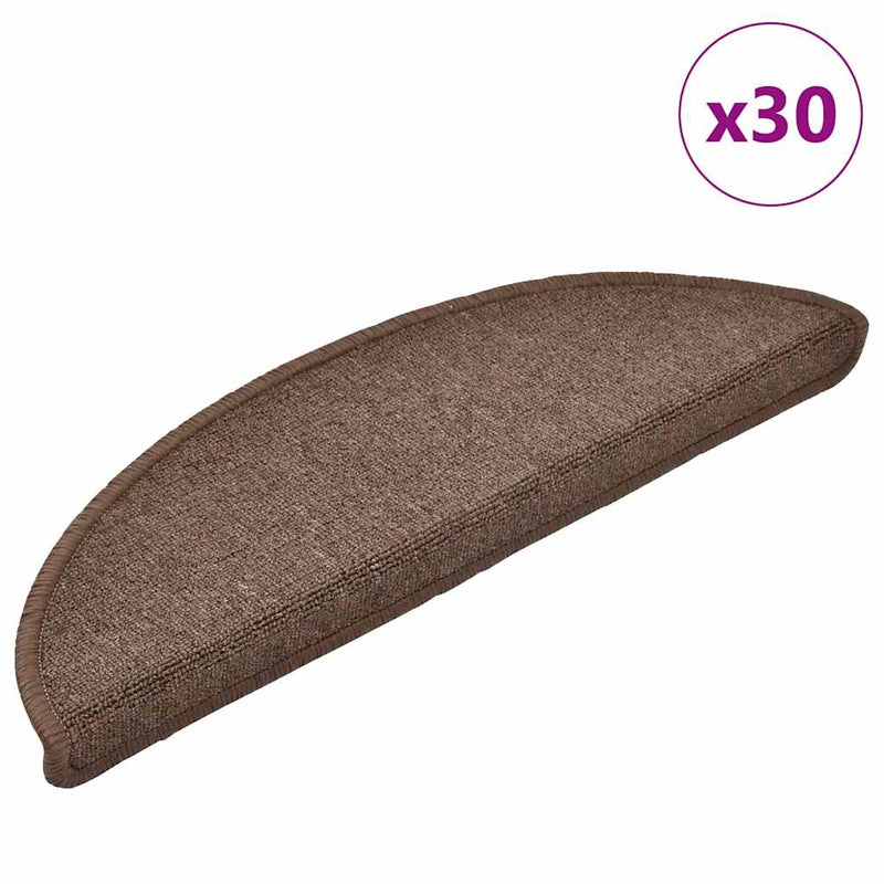 Load image into Gallery viewer, Vidaxl trapmatten 30 st 56x17x3 cm koffiebruin halfrond
