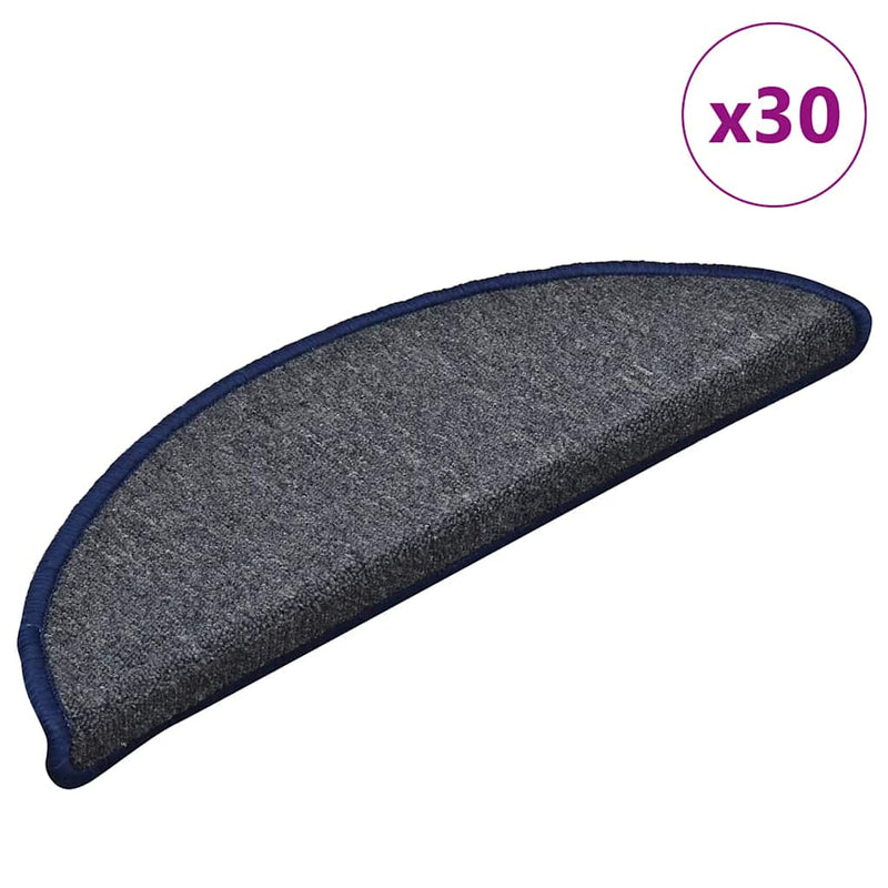 Load image into Gallery viewer, Vidaxl trapmatten 30 st 56x17x3 cm donkergrijs en blauw halfrond

