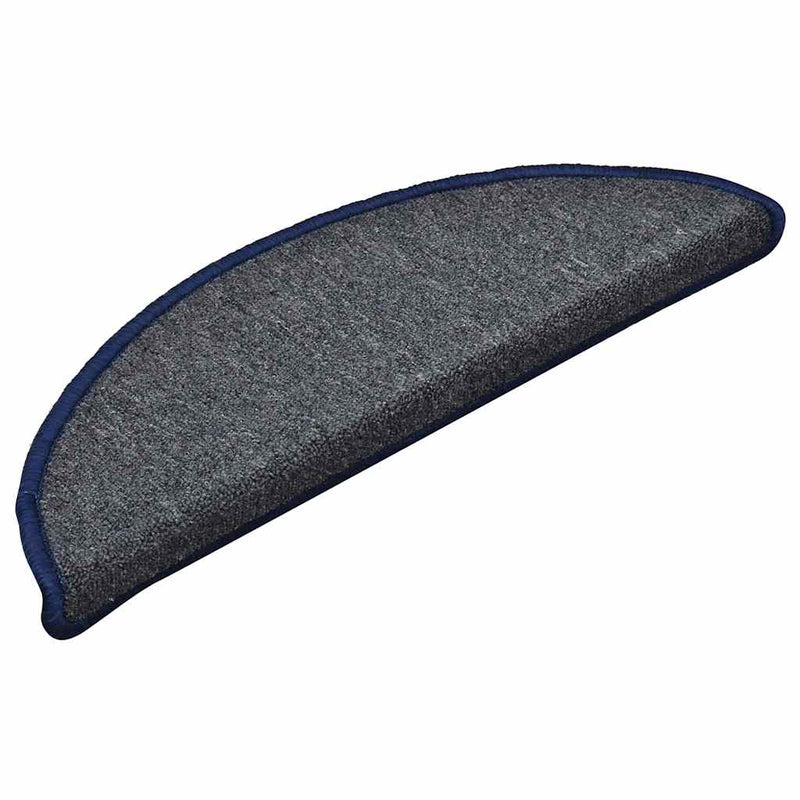Load image into Gallery viewer, Vidaxl trapmatten 30 st 56x17x3 cm donkergrijs en blauw halfrond
