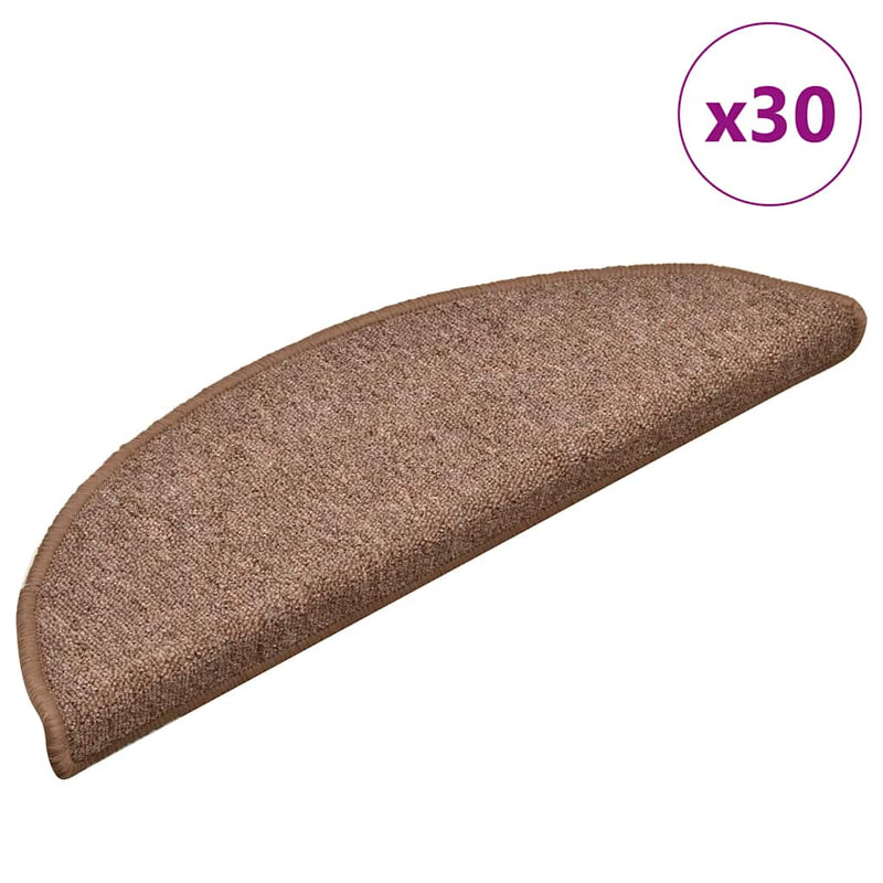 Load image into Gallery viewer, Vidaxl trapmatten 30 st 56x17x3 cm bruin halfrond
