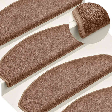 Vidaxl trapmatten 30 st 65x24x4 cm bruin halfrond groot