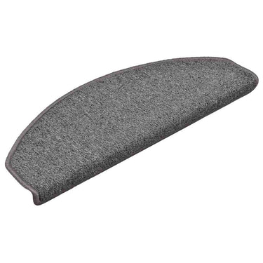 Vidaxl trapmatten 30 st 65x24x4 cm donkergrijs halfrond groot