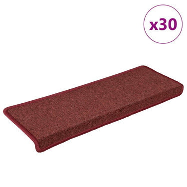 Vidaxl trapmatten 30 st 65x21x4 cm bordeaux rechthoekige rand