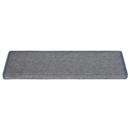 Vidaxl trapmatten 30 st 65x21x4 cm lichtgrijs en blauw met rechthoekige rand