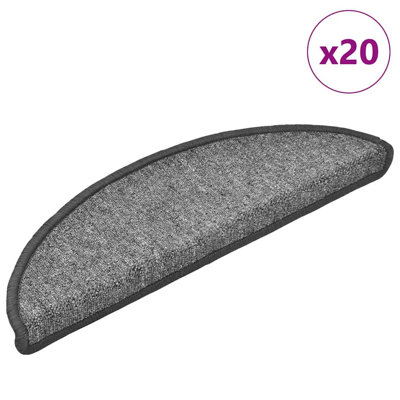 Load image into Gallery viewer, Vidaxl trapmatten 20 st 56x17x3 cm donkergrijs halfrond
