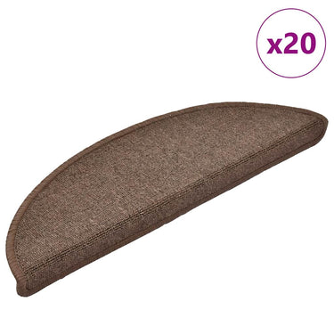 Vidaxl trapmatten 20 st 56x17x3 cm koffiebruin halfrond