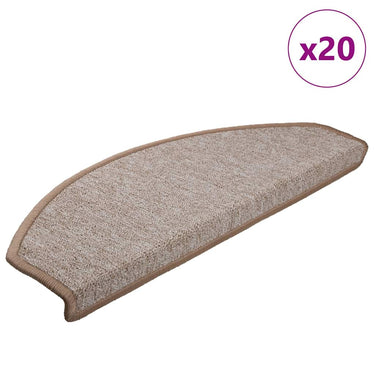 Vidaxl trapmatten 20 st 65x24x4 cm lichtbruin halfrond groot