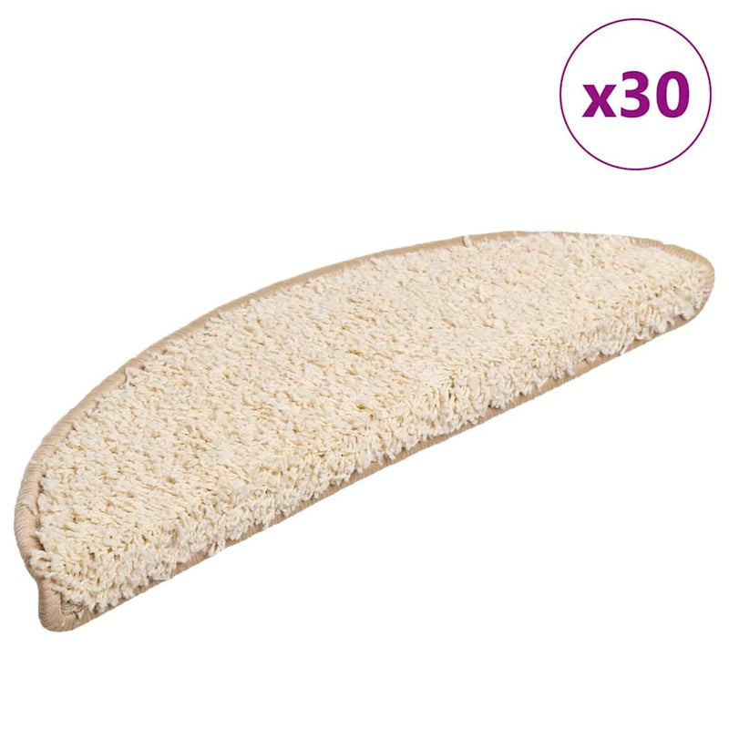 Load image into Gallery viewer, Vidaxl trapmatten 30 st 56x17x3 cm crème halfrond
