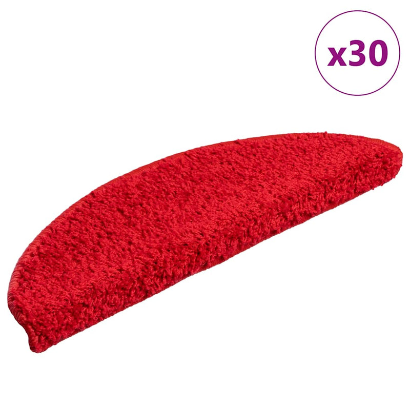 Load image into Gallery viewer, Vidaxl trapmatten 30 st 56x17x3 cm rood halfrond
