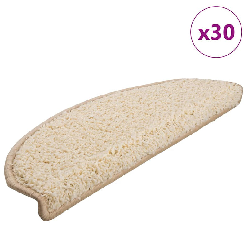 Load image into Gallery viewer, Vidaxl trapmatten 30 st 65x21x4 cm crème halfrond groot
