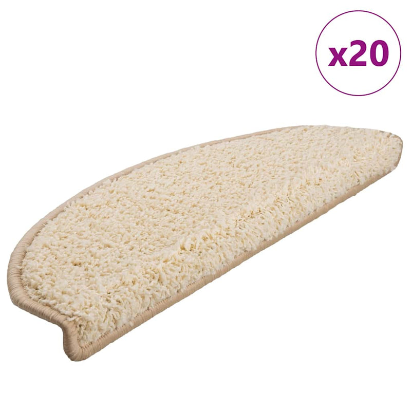 Load image into Gallery viewer, Vidaxl trapmatten 20 st 65x21x4 cm crème halfrond groot
