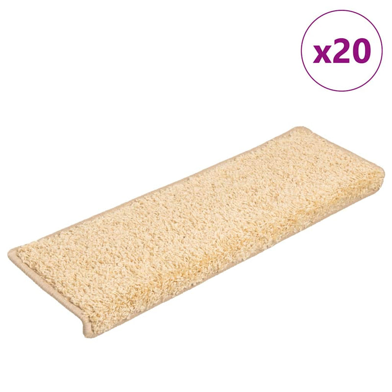 Load image into Gallery viewer, Vidaxl trapmatten 20 st 65x21x4 cm crème met rechthoekige rand
