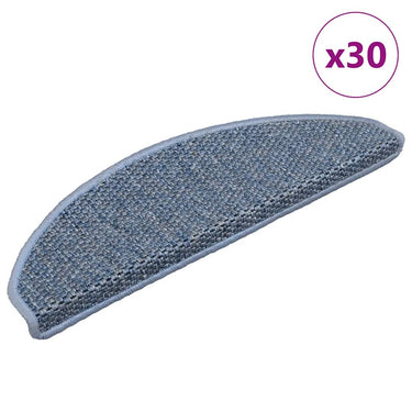 Vidaxl trapmatten zelfklevend sisal-look 30 st 65x21x4 cm blauw