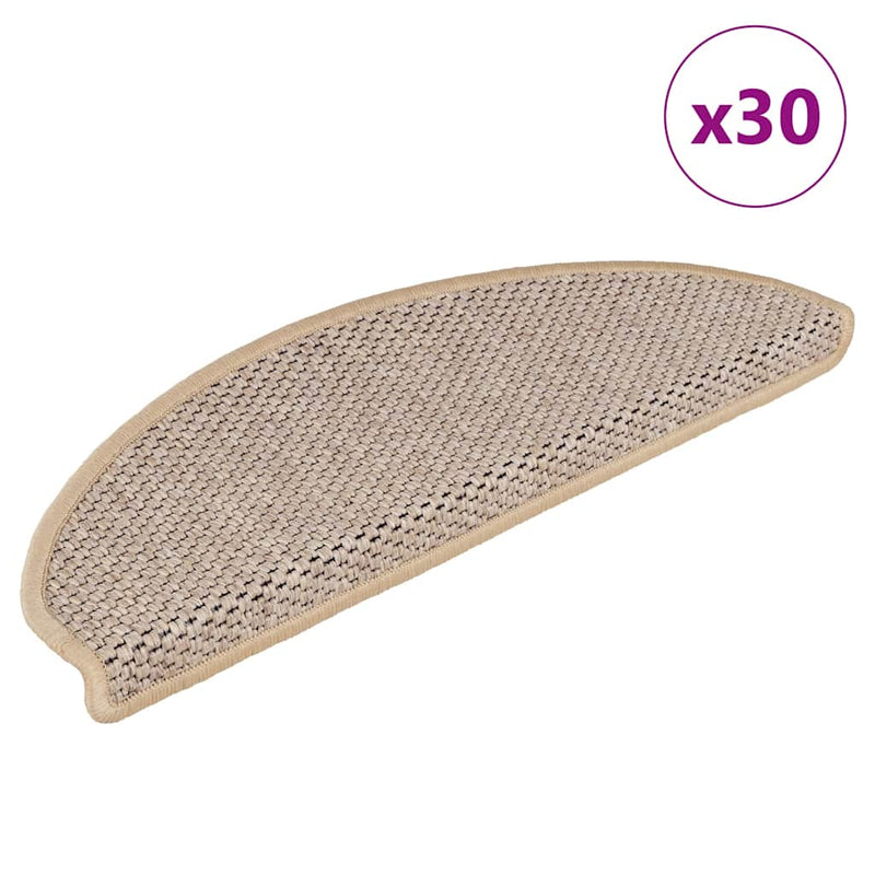 Load image into Gallery viewer, Vidaxl trapmatten sisal-look zelfklevend 30 st 65x21x4 cm lichtbeige
