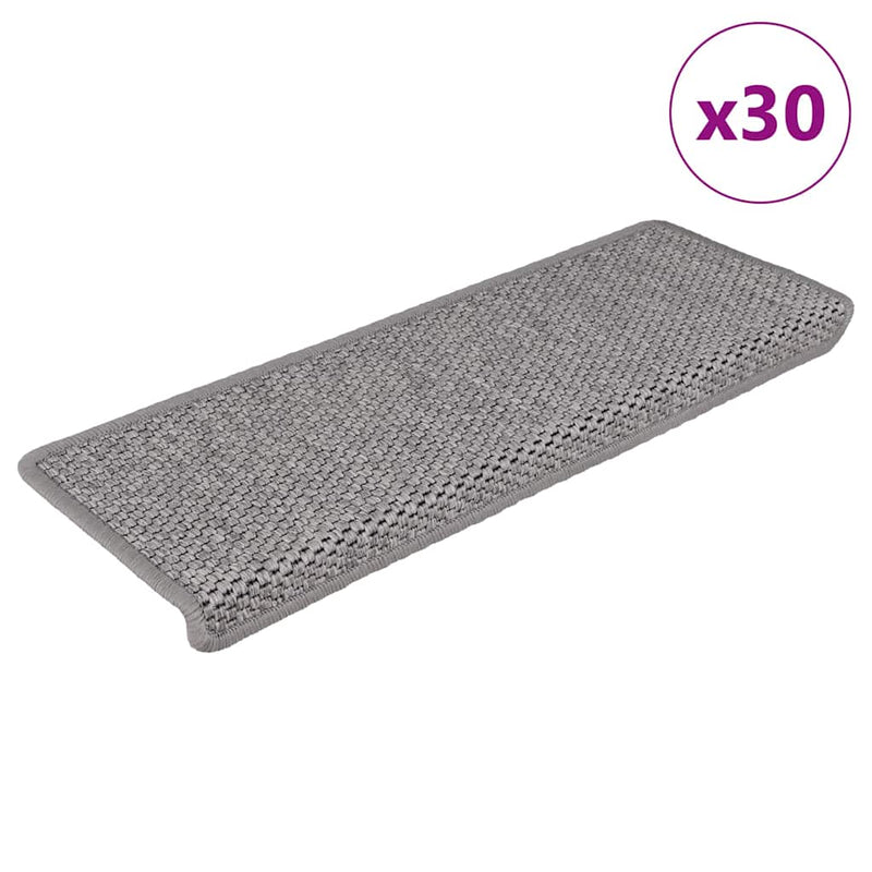Load image into Gallery viewer, Vidaxl trapmatten zelfklevend sisal-look 30 st 65x21x4cm zilverkleurig
