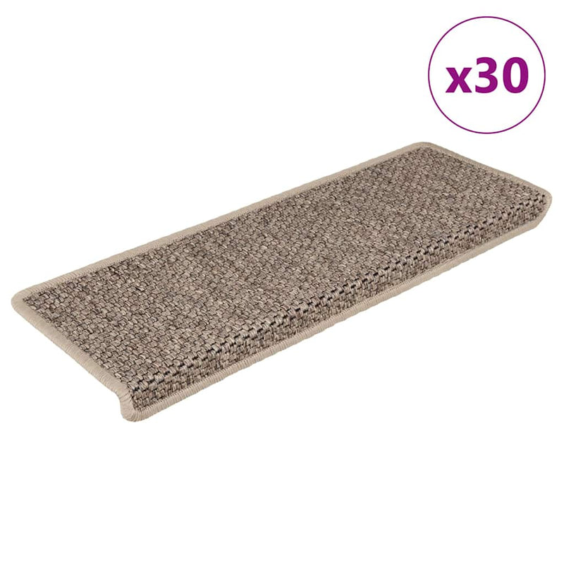 Load image into Gallery viewer, Vidaxl trapmatten zelfklevend 30 st sisal-look 65x21x4 cm donkerbeige
