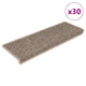 Vidaxl trapmatten zelfklevend 30 st sisal-look 65x21x4 cm donkerbeige