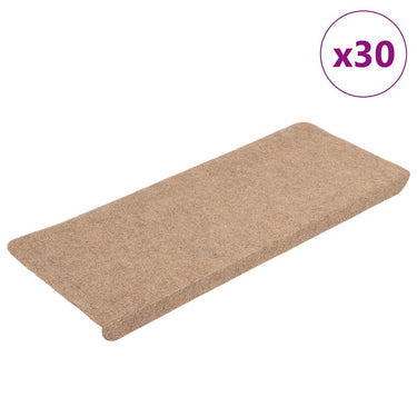 Vidaxl trapmatten zelfklevend 30 st 65x24,5x3,5 cm beige