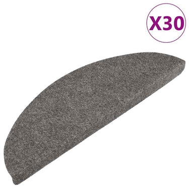 Vidaxl trapmatten zelfklevend 30 st 56x17x3 cm grijs