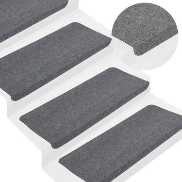 Vidaxl trapmatten zelfklevend 30 st 65x24,5x3,5 cm grijs