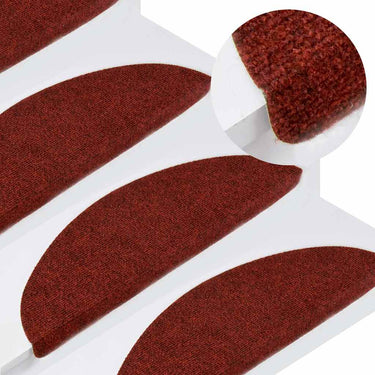 Vidaxl trapmatten zelfklevend 30 st 56x17x3 cm rood