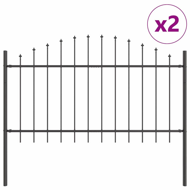 Load image into Gallery viewer, Vidaxl tuinhek 2 pcs grijs 170 x 140 cm gepoedercoat staal
