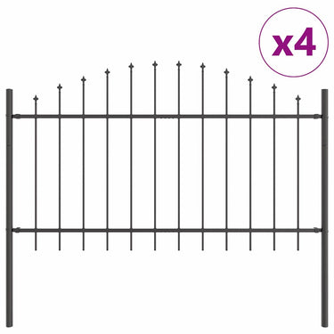 Vidaxl tuinhek 4 pcs grijs 170 x 140 cm gepoedercoat staal