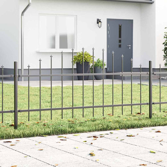 Vidaxl tuinhek 5 pcs grijs 170 x 140 cm gepoedercoat staal