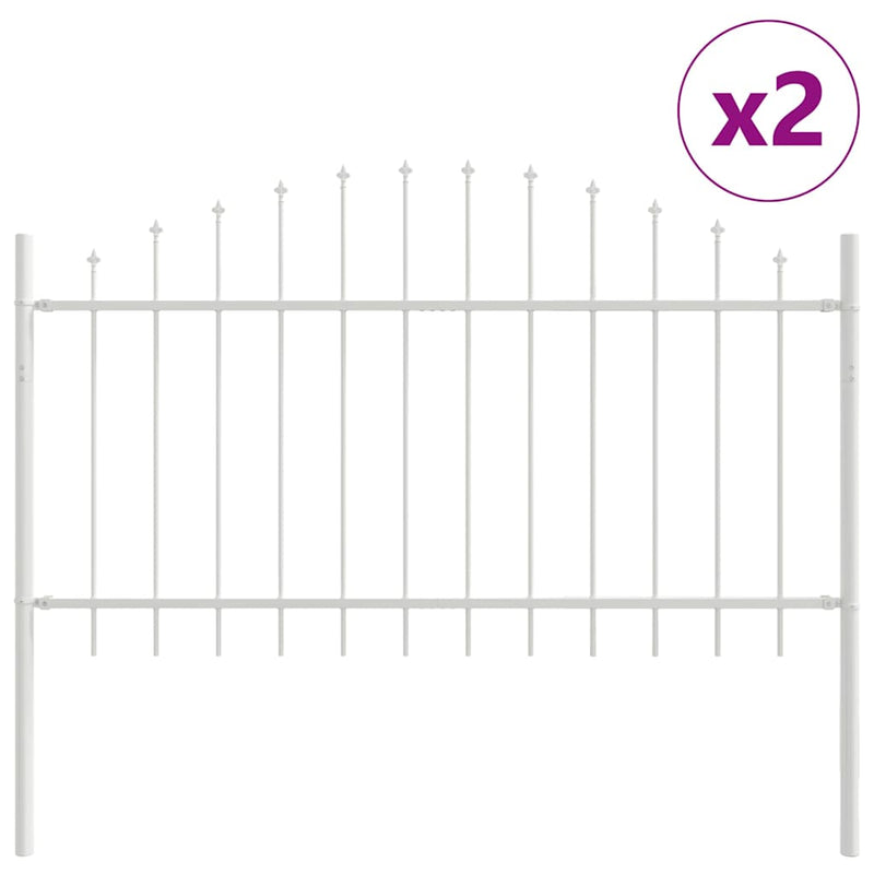 Load image into Gallery viewer, Vidaxl tuinhek 2 pcs wit 170 x 140 cm gepoedercoat staal
