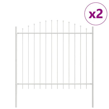 Vidaxl tuinhek 2 pcs wit 170 x 165 cm gepoedercoat staal