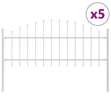 Vidaxl tuinhek 5 pcs wit 170 x 140 cm gepoedercoat staal