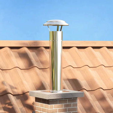 Vidaxl schouwkop verlenging zilver 24 x 24 x 50 cm roestvrij staal