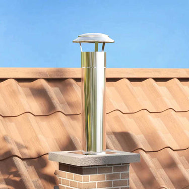 Vidaxl schouwkop verlenging zilver 26 x 26 x 50 cm roestvrij staal
