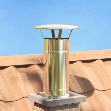 Vidaxl regenbescherming voor schoorsteen zilver 35 x 35 x 20 cm