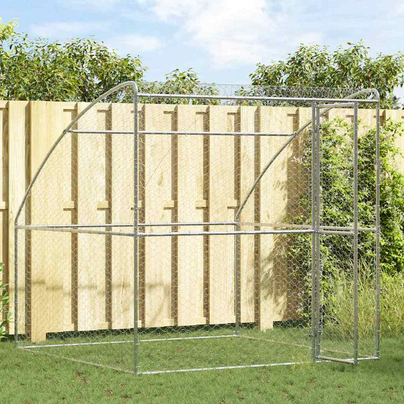 Load image into Gallery viewer, Vidaxl hondenhok met opslag zilver 2 x 2 x 2 m gegalvaniseerd staal
