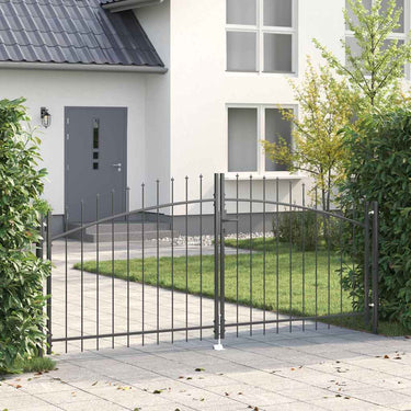 Vidaxl dubbele poort met slot grijs 299,5 x 199,5 cm staal