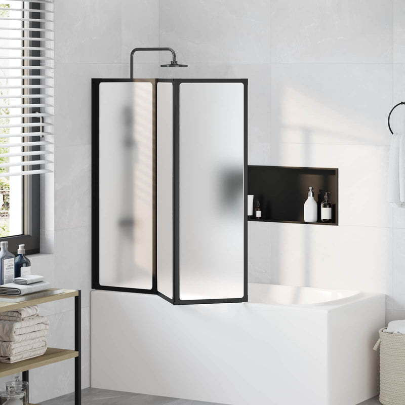 Load image into Gallery viewer, Vidaxl douchescherm zwart 120 x 2 x 117 cm aluminium en pp
