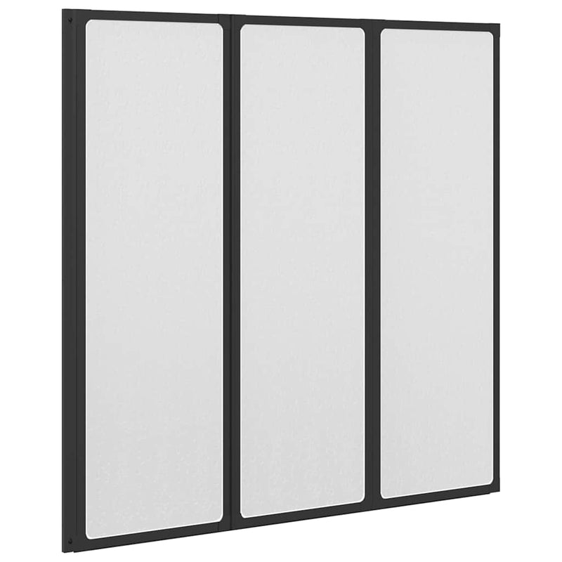 Load image into Gallery viewer, Vidaxl douchescherm zwart 120 x 2 x 117 cm aluminium
