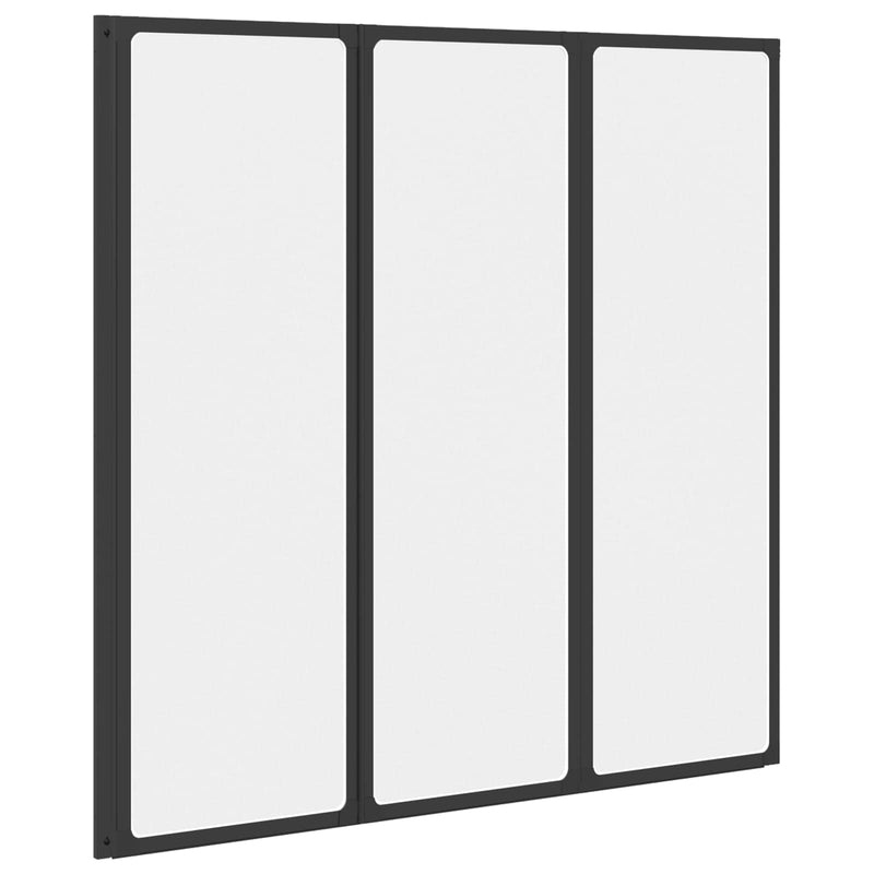Load image into Gallery viewer, Vidaxl douchescherm zwart 120 x 2 x 117 cm aluminium en pp
