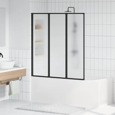Vidaxl douchescherm zwart 132 x 2 x 140 cm aluminium