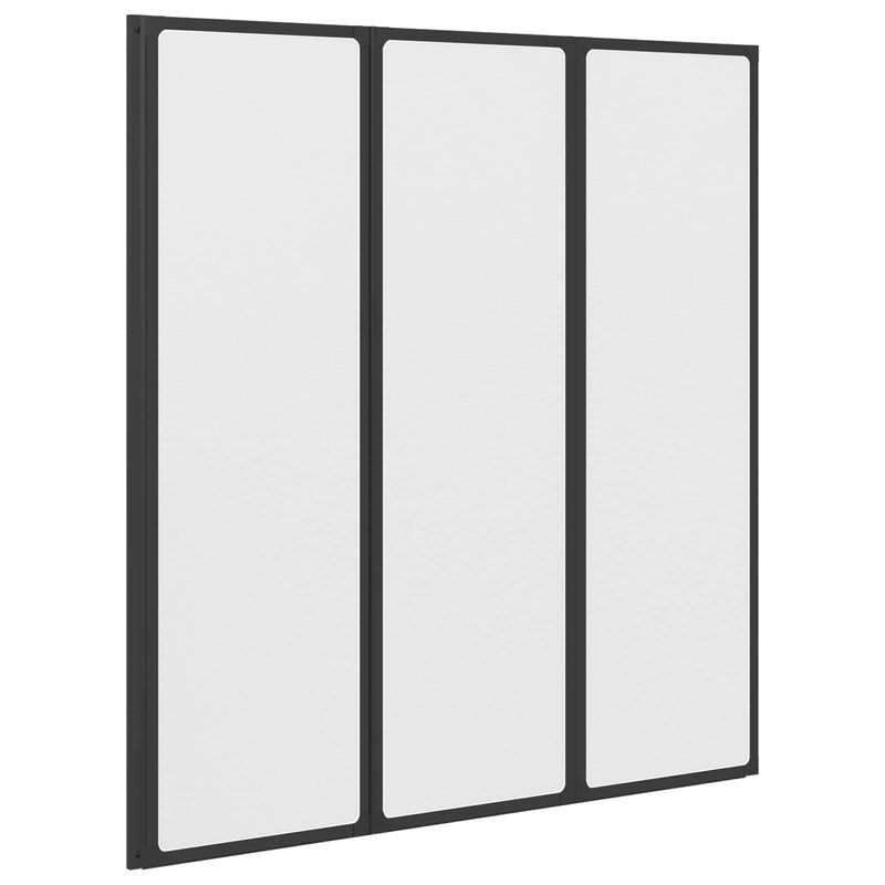 Load image into Gallery viewer, Vidaxl douchescherm zwart 132 x 2 x 140 cm aluminium en pp
