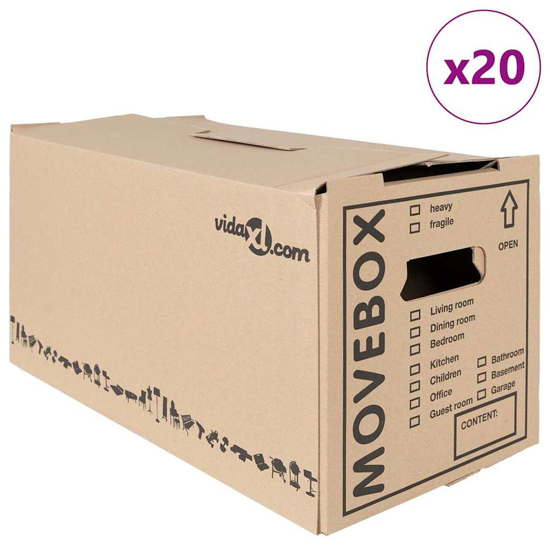 Load image into Gallery viewer, Vidaxl verhuisdoos 20 pcs naturel 59 x 31,5 x 31,5 cm karton
